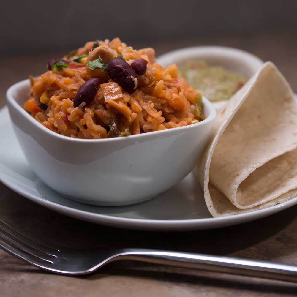 Kyckling Fajita med Ris Burk 8 portioner - Frystorkad - Chicken Fajita with Rice Tin - Fuel Your Preparation. ca 25 års hållbarhet.